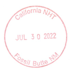 California NHT - Stamp
